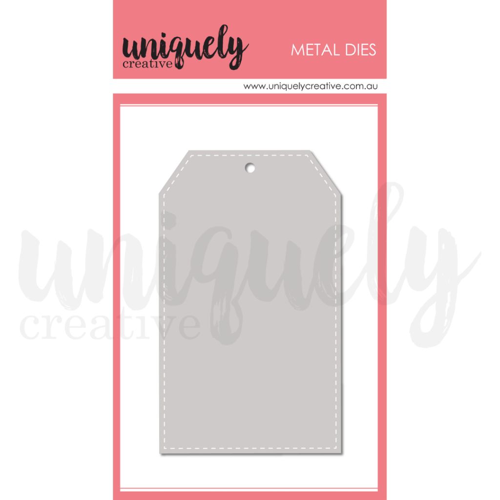 Uniquely Creative Stitched Essential Tag Die — large stitched metal tag die with punch hole