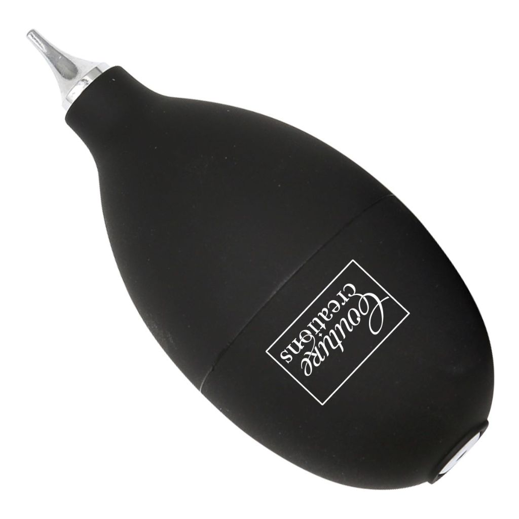 Black air blower with nozzle on a white background