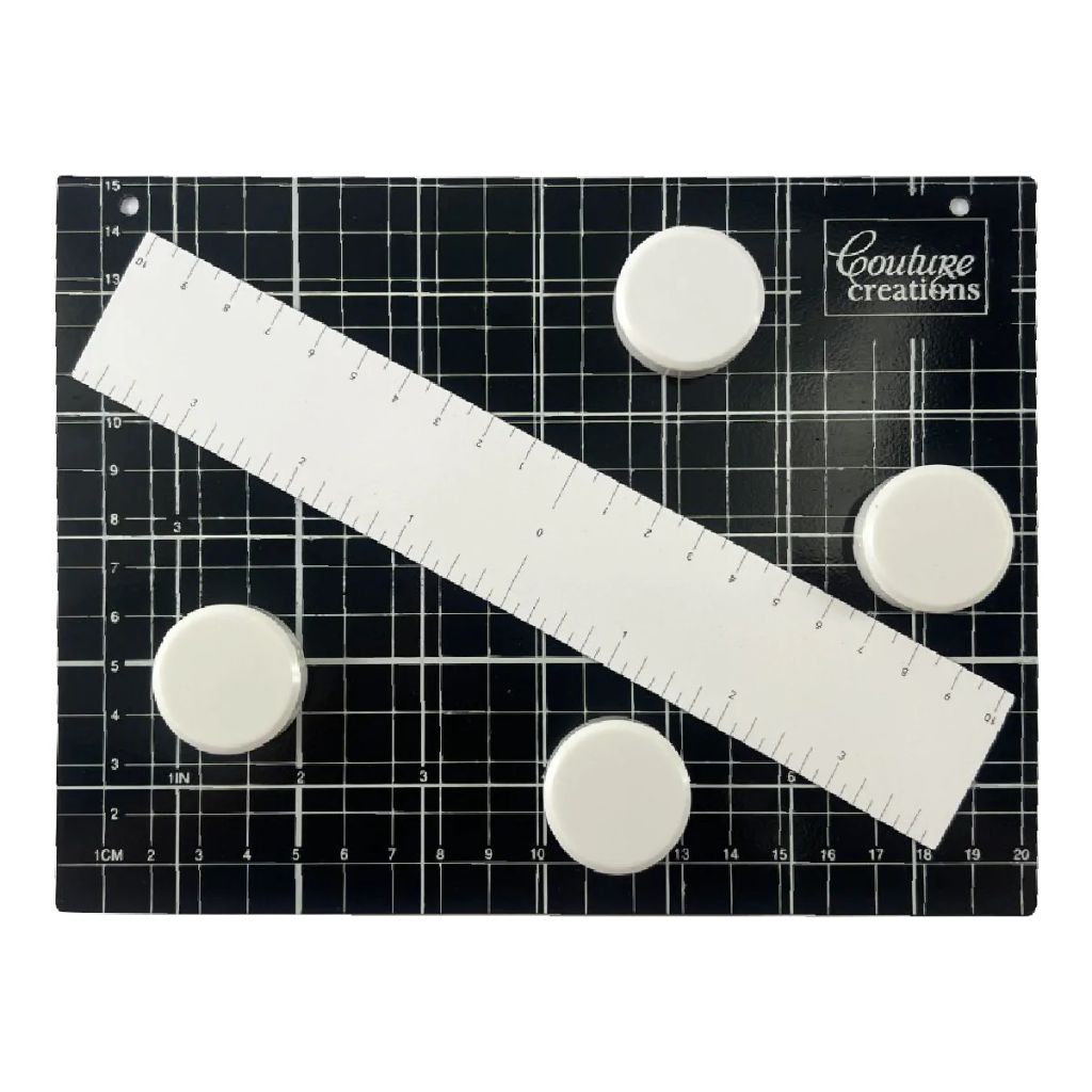 Magnetic Art Work Station with 4 magnets and magnetic ruler.