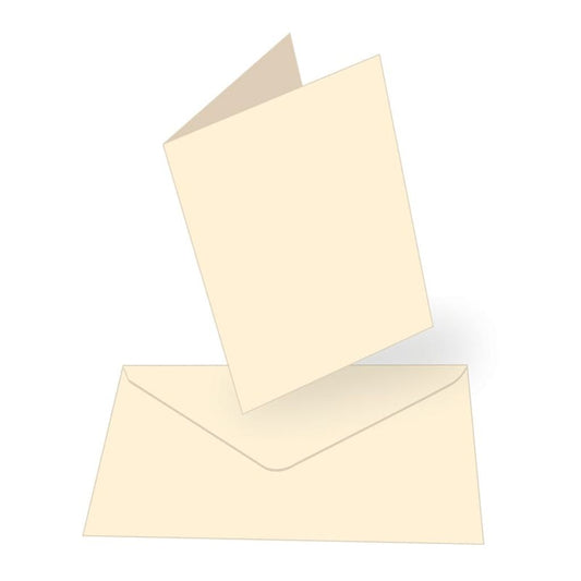 Cream A6 scored card blank with matching cream envelope from Couture Creations, shown ready for decorating.
