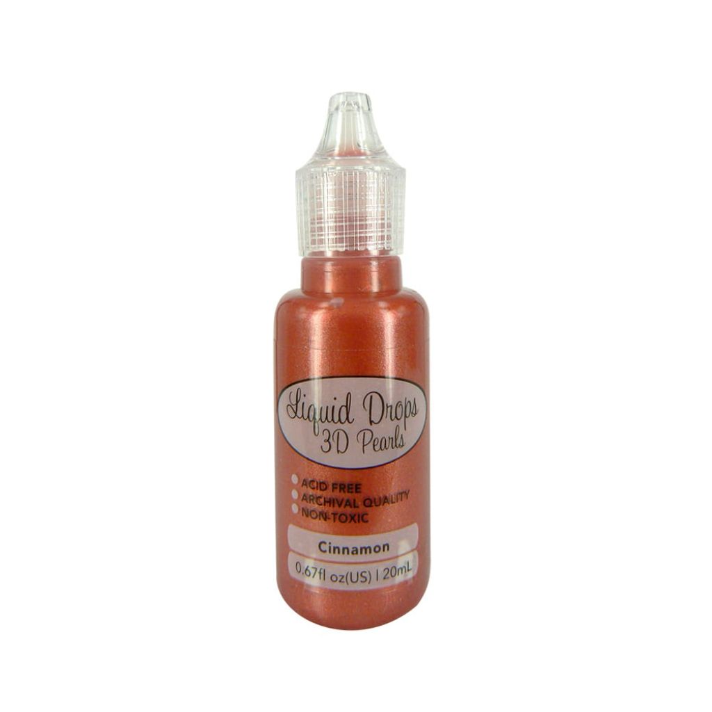 Bottle of Liquid Dots 3D Pearls in cinnamon color on a white background