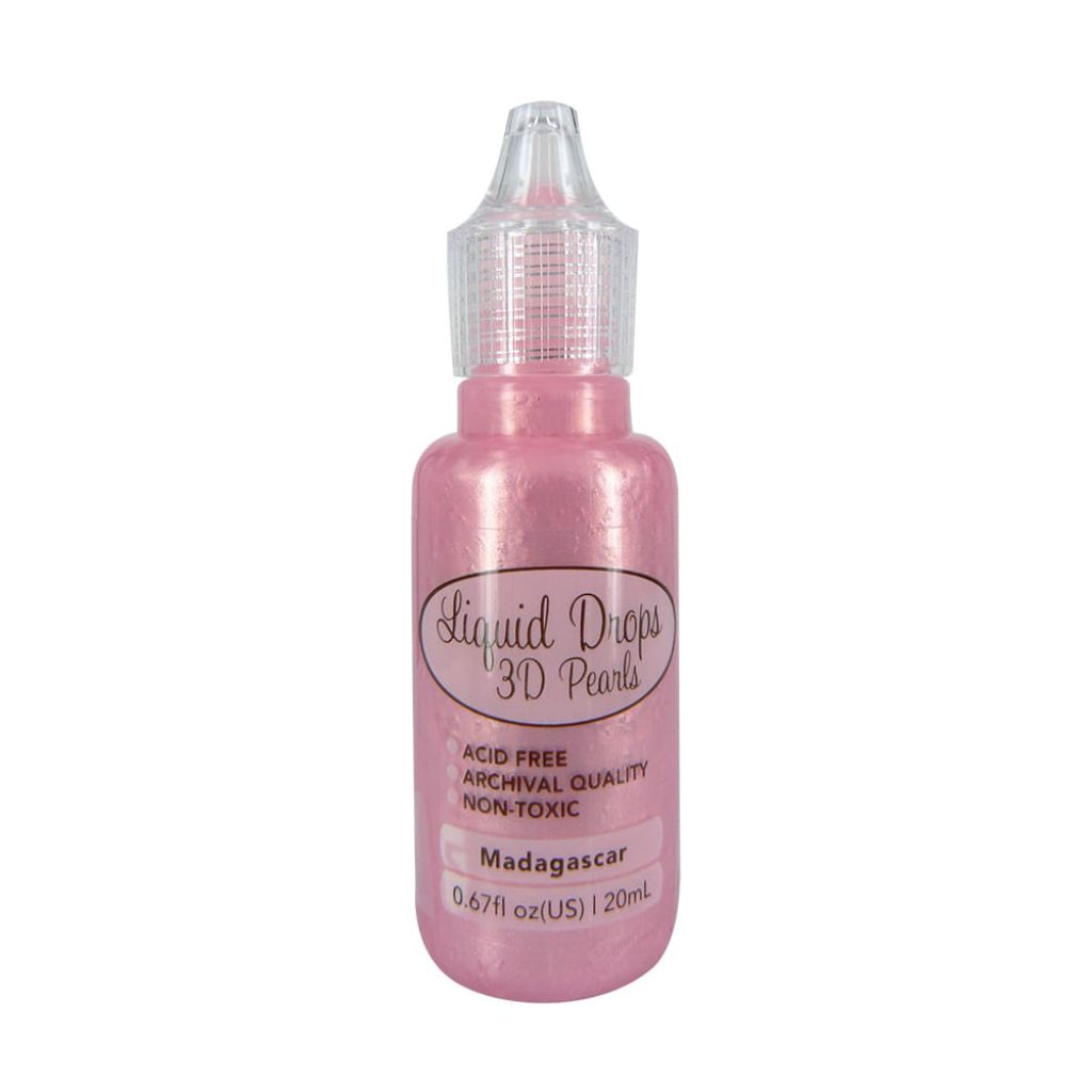 Bottle of Liquid Drops 3D Pearls in Madagascar Pink.