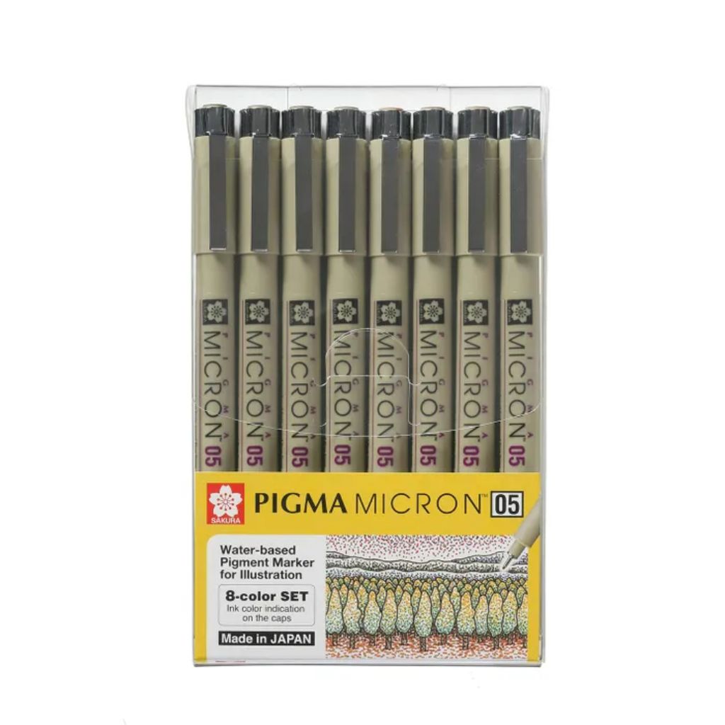 Sakura Pigma Micron 05 pen set packet with archival ink fine liners for detailed drawing and journalling