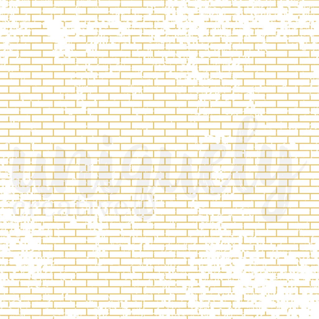Uniquely Creative Bohemian Escape 12x12 Clear Acetate Sheet – transparent sheet with distressed gold foil brick wall design. Adds texture and vintage charm to scrapbooking, cardmaking, and mixed media projects.