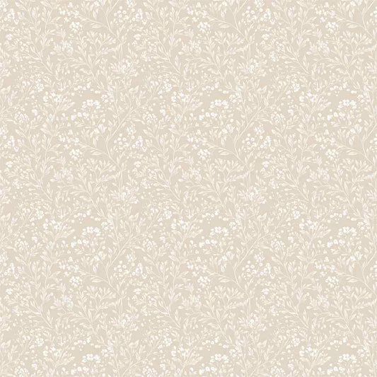 Good Tidings paper reverse with a delicate pale floral and foliage pattern on beige