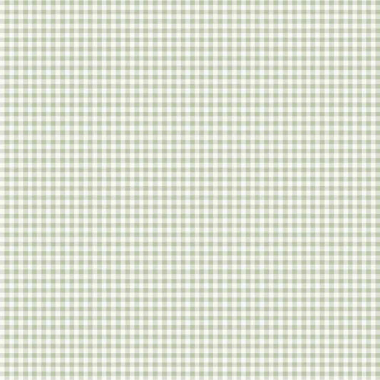 Merry Little Things paper reverse with an all-over sage-and-cream checked gingham pattern