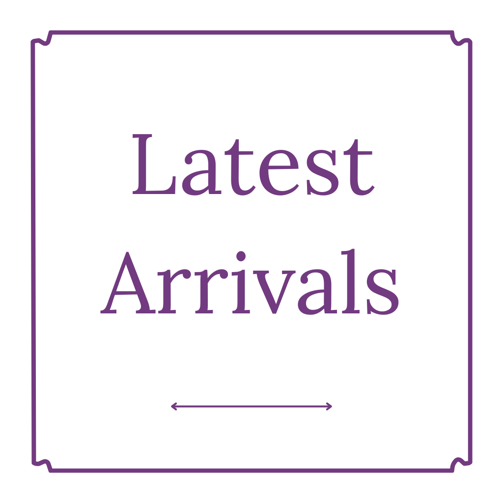 Latest Arrivals collection image in purple on white background. 