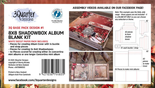 3Quarter Designs 3Q Base Pack Design #1 – 8x8 Shadow Box Album Blank Kit packaging 