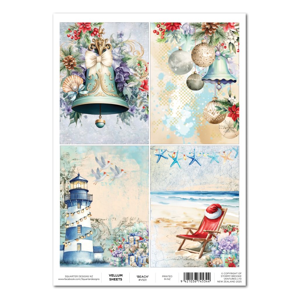 Beach Christmas - Vellum Sheet