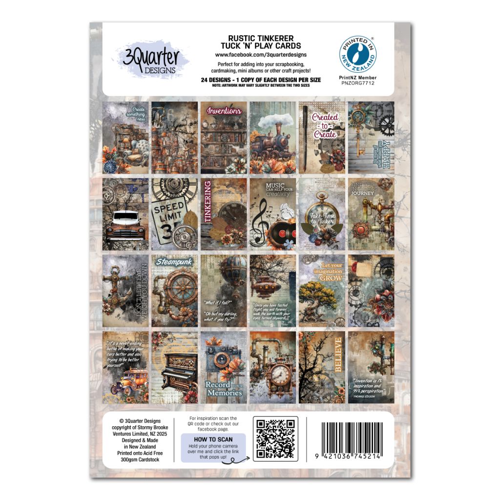 Rustic Tinkerer Tuck ‘n’ Play kit cover showcasing coordinated papers and embellishments for creative layouts.