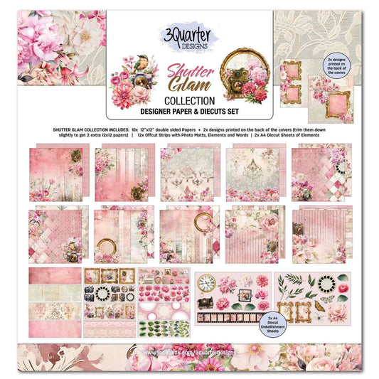 3Quarter Designs Shutter Glam 12x12 Scrapbook Collection Kit front cover