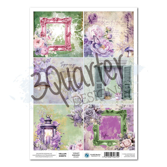Violet Dreams - Vellum Sheet  - A4