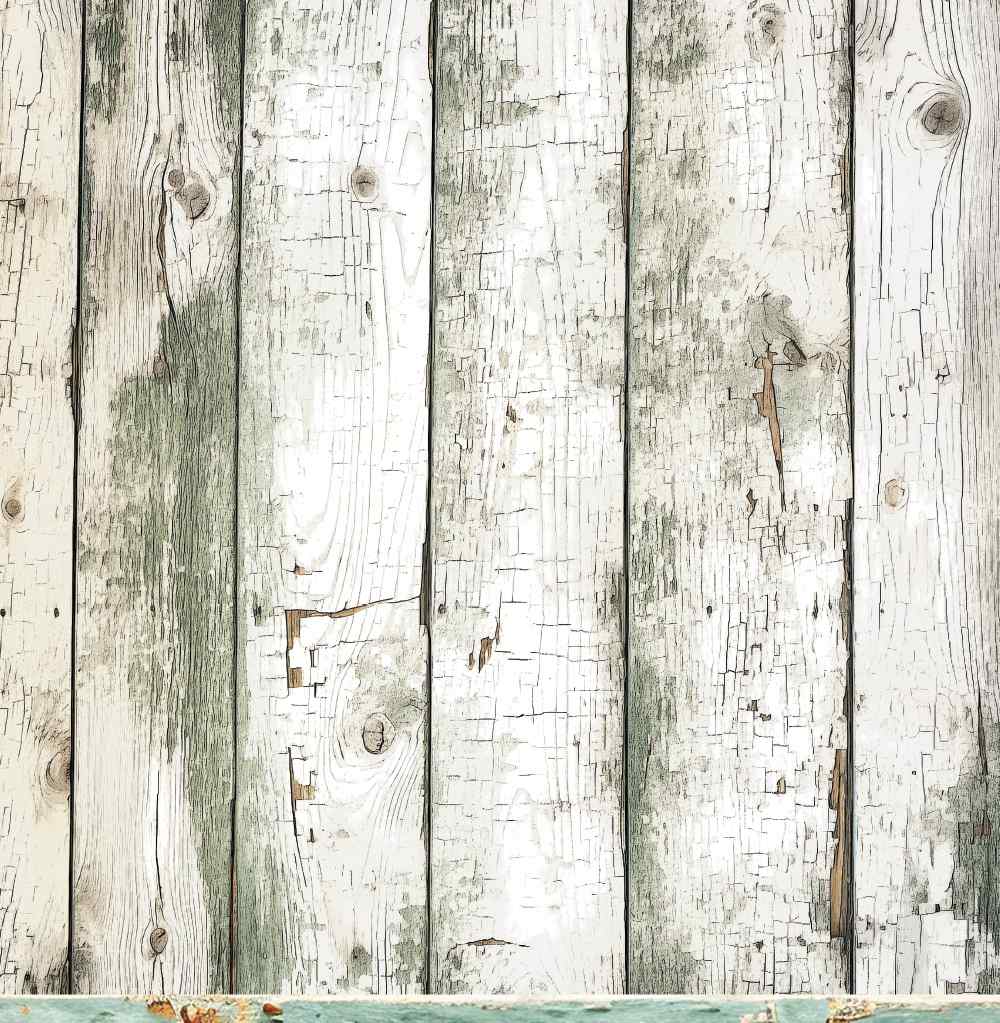 Weathered whitewashed timber plank reverse of Bee Arty Farmhouse Window scrapbook paper
