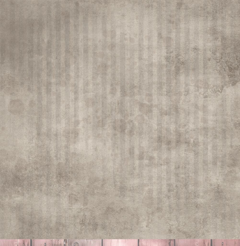 Bee Arty Just Because 12x12 paper reverse featuring soft weathered vertical stripes in grey, cream and pale pink with painterly textures from Measured Moments Collection by Karen Louwen