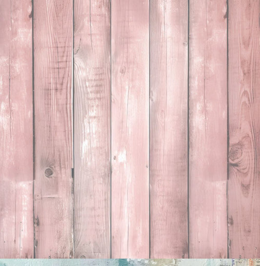 Bee Arty Typographic 12x12 paper reverse featuring soft dusty pink weathered wood planks with realistic grain texture, knots, cracks and white accents from Measured Moments Collection by Karen Louwen