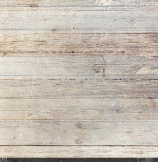 Bee Arty Schoolday Stories Classroom 12x12 scrapbooking paper - reverse side showing whitewashed timber plank texture background