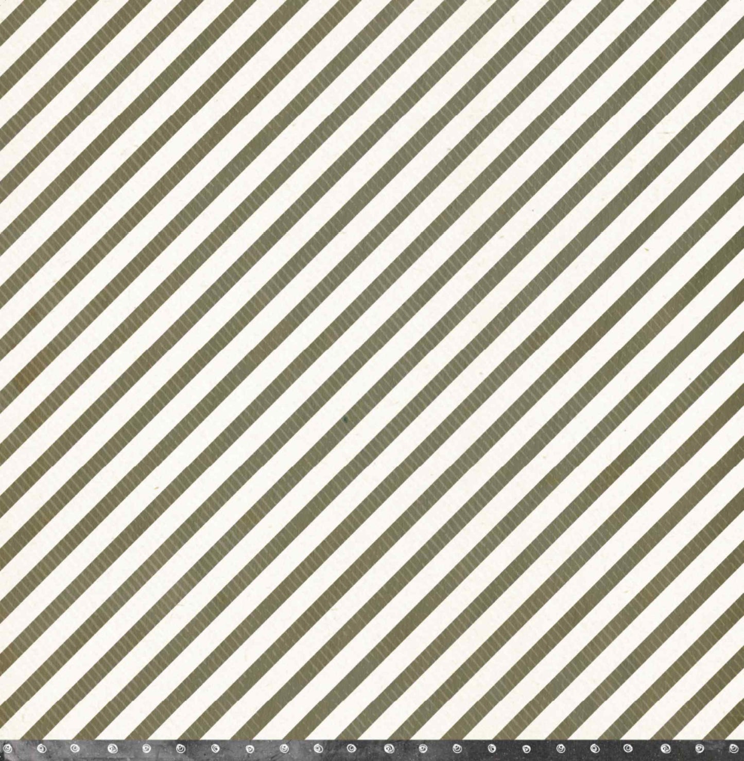 Bee Arty Schoolday Stories Study Break 12x12 scrapbooking paper - reverse side showing classic diagonal stripe pattern in olive and white
