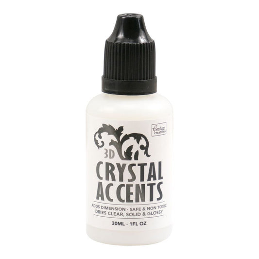 Couture Creations 3D Crystal Accents 30ml bottle for adding dimensional glossy embellishments to card making and scrapbooking