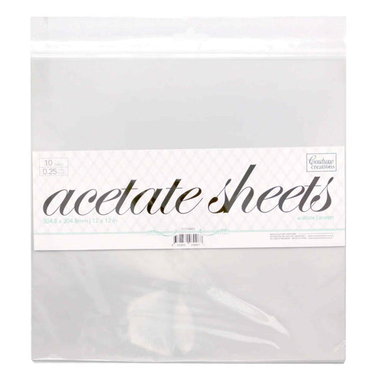 Couture Creations acetate sheets 12x12 pack of 10 in packaging