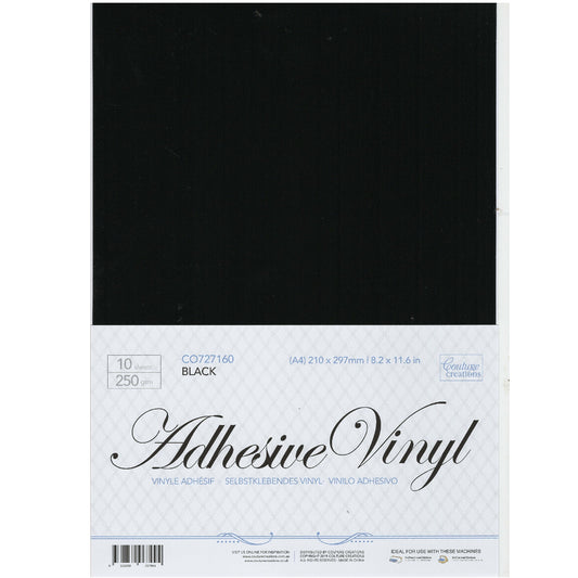 Couture Creations Adhesive Vinyl Black A4 250gsm 10 sheets — front packaging