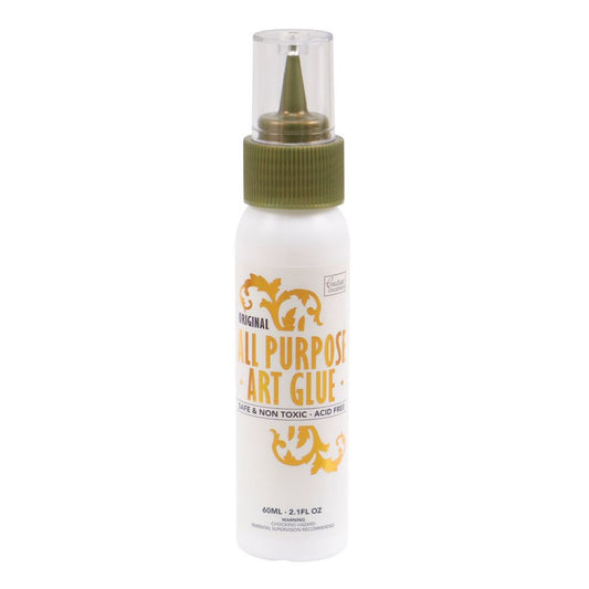 60ml Bottle of all-purpose art glue with a white label on a white background