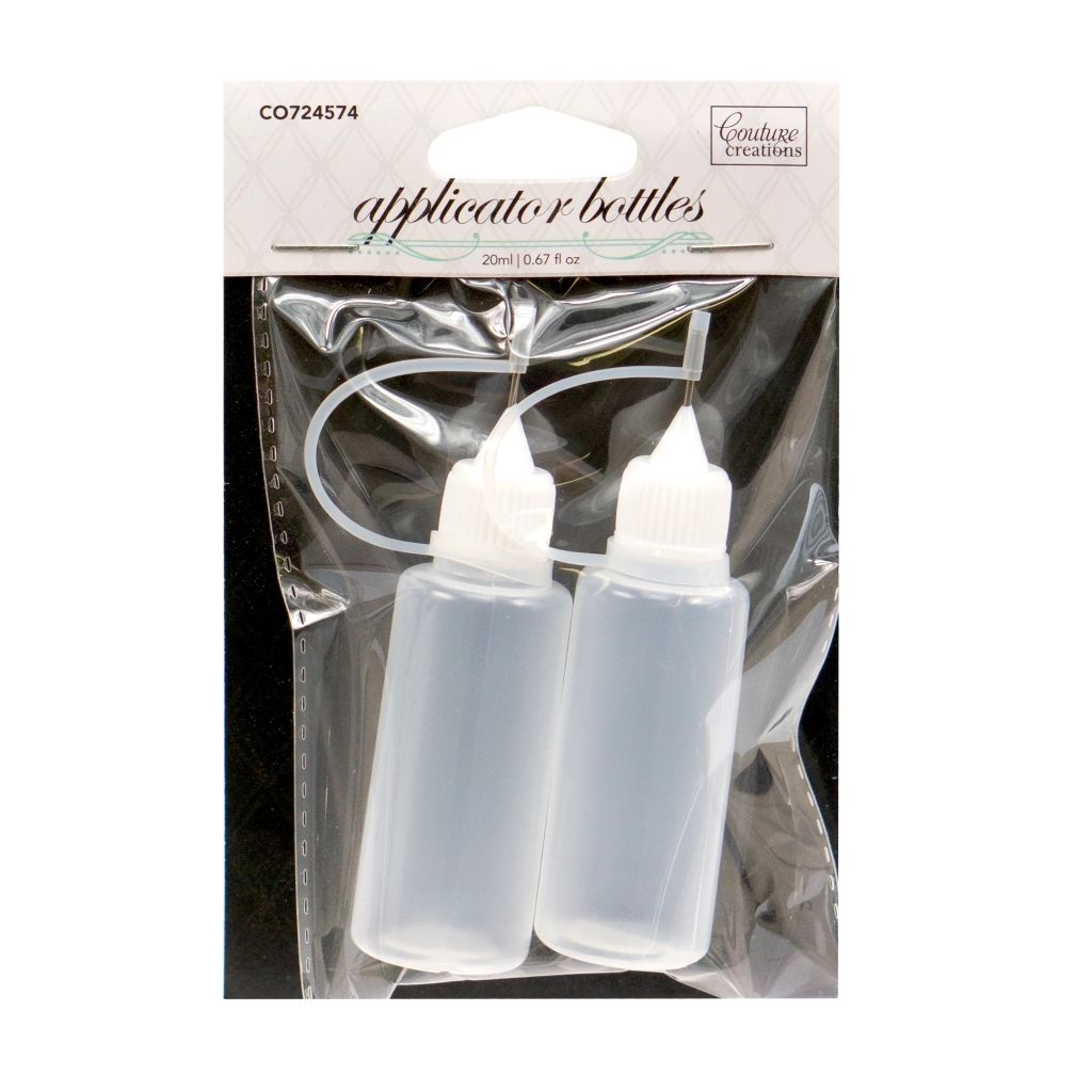 Two clear applicator bottles in packaging with a visible brand label.