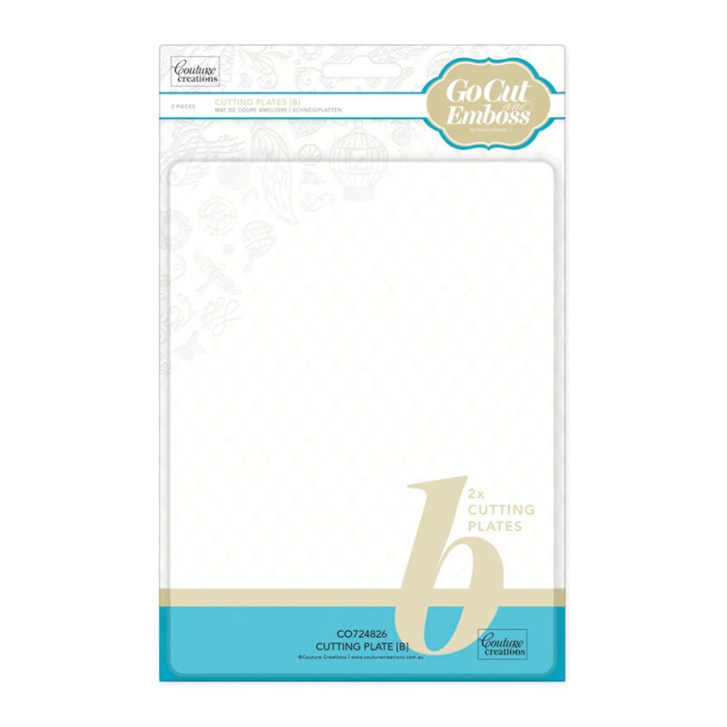 Package of cutting plates with 'GoCut Emboss' branding on a white background