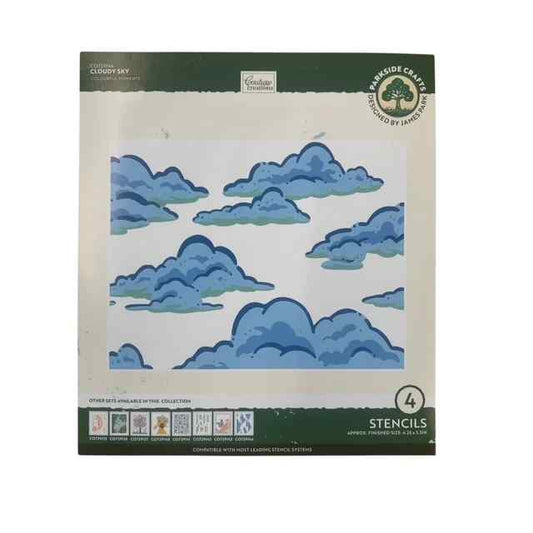 Front of Couture Creations Colourful Moments Cloudy Sky packaging showing the four-layer blue cloud design