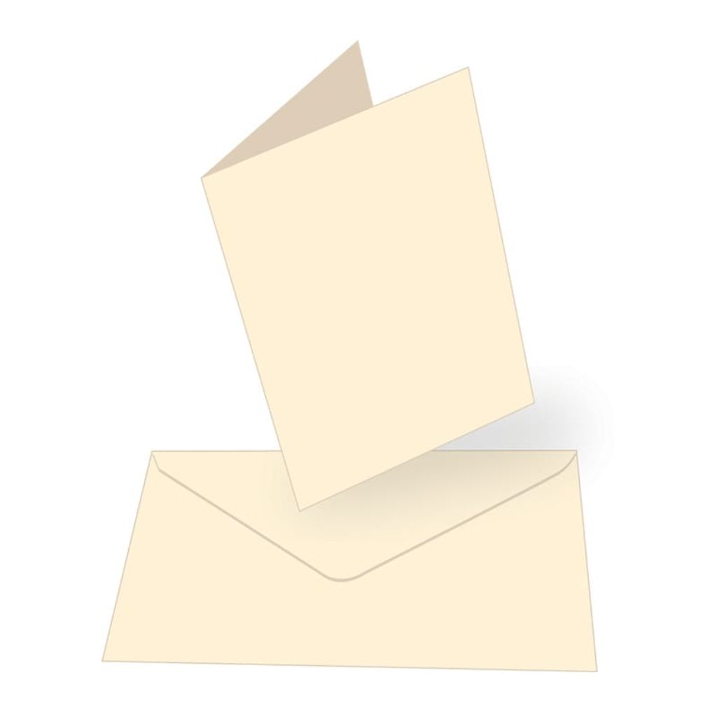 Cream A6 scored card blank with matching cream envelope from Couture Creations, shown ready for decorating.