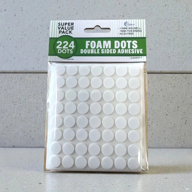 Couture Creations Foam Dots 224 pack super value – 12mm round double sided adhesive foam dots for card making and scrapbooking