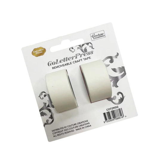 Two rolls of GoLetterPress removable craft tape on a white background