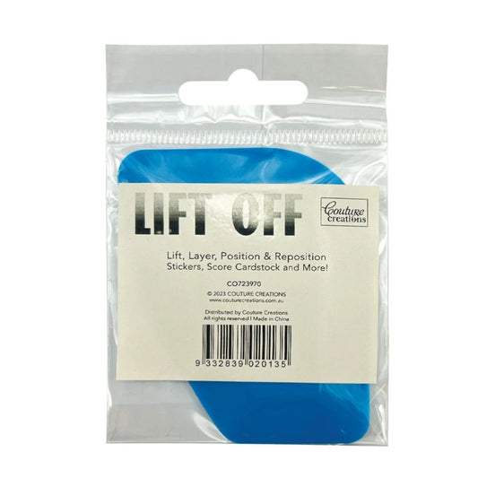 Packaged product with 'Lift Off' label on a white background contains a blue lift off tool. 