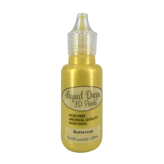 Couture Creations Liquid Drops 3D Pearls in Buttercup yellow 20ml bottle for dimensional card embellishment