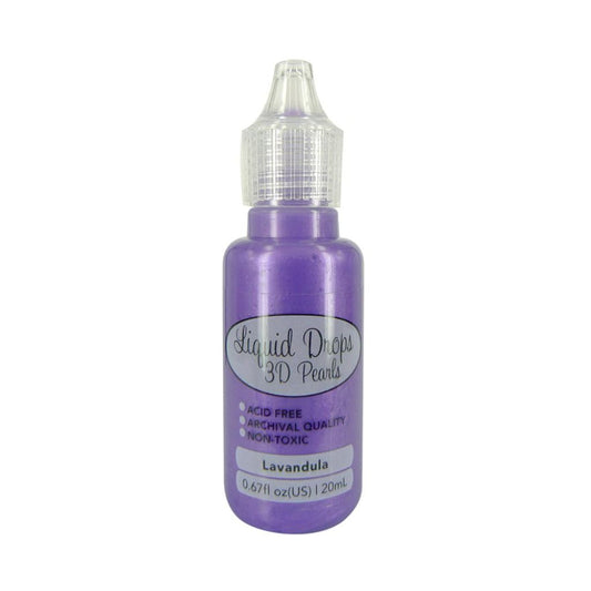 Purple bottle of Liquid Drops 3D Pearls on a white background