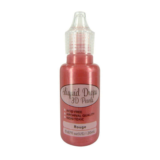 Bottle of Liquid Drops 3D Pearls in Rouge color on a white background