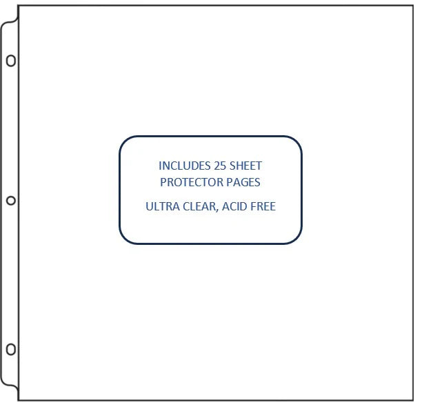 Couture Creations 12x12 3D Ring Album Refills – single sleeve showing ultra clear acid-free page protector