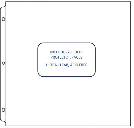 Couture Creations 12x12 3D Ring Album Refills – single sleeve showing ultra clear acid-free page protector