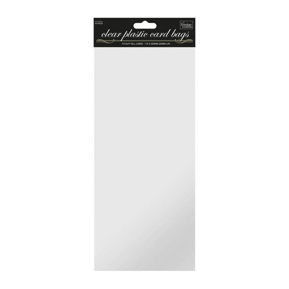 Clear plastic bags for storing tall cards