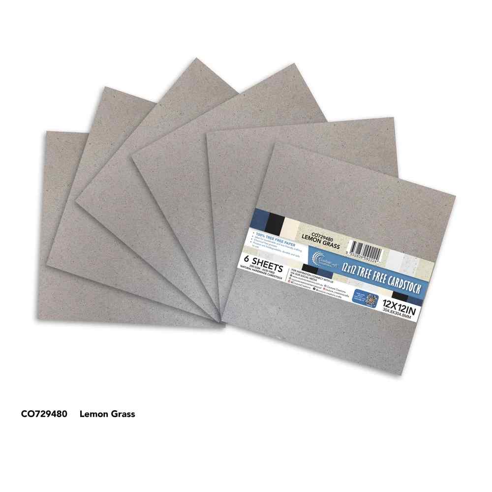 Couture Creations Tree Free Paper 12x12 Lemongrass Natural Handmade Cardstock