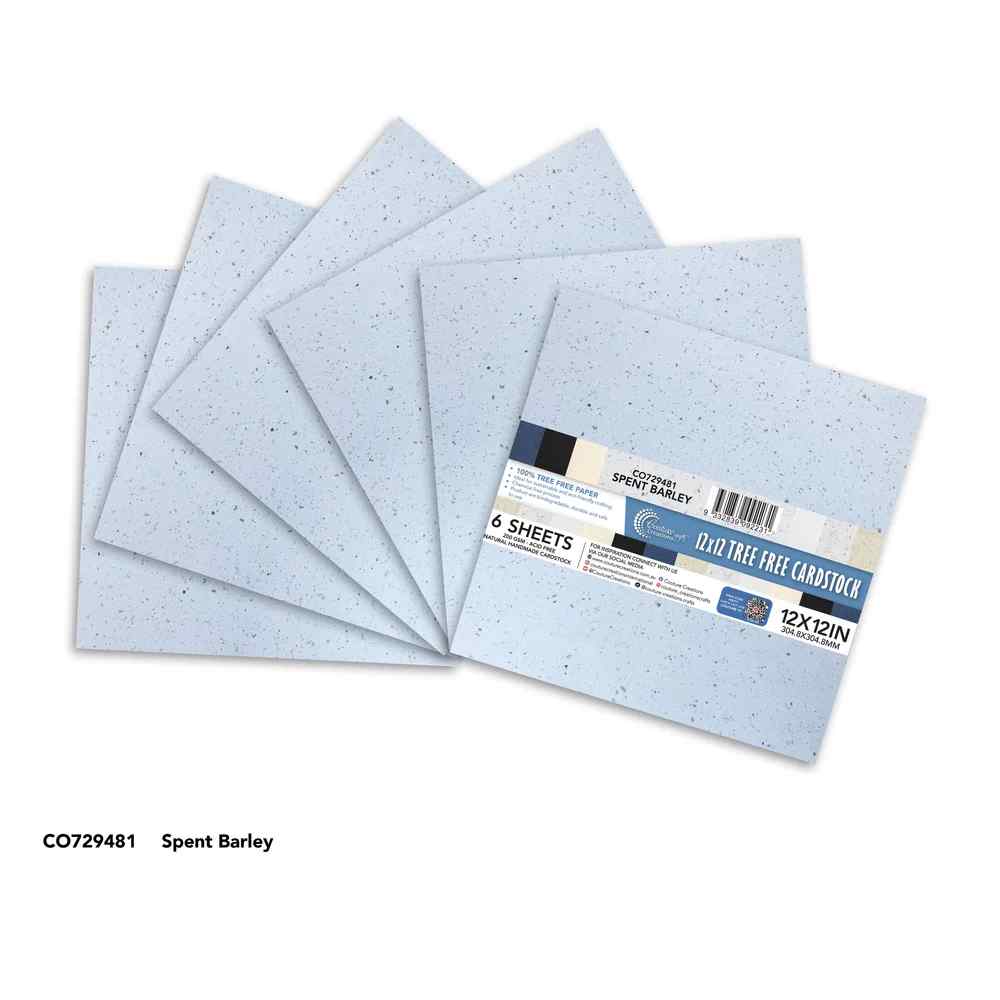 Couture Creations Tree Free Paper 12x12 Spent Barley Natural Handmade Cardstock