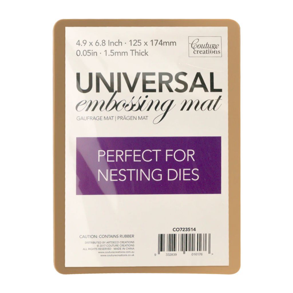 Couture Creations universal embossing mat 4.9x6.8 inch 1.5mm thick for nesting dies and die-cutting machines