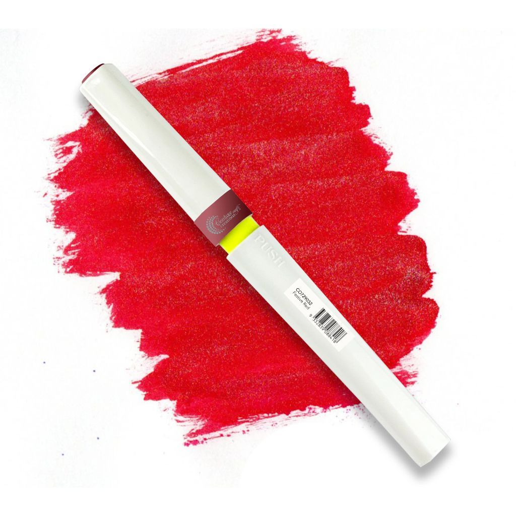 Festive Red  Winkles Glitter Brush Marker with a swatch of the colour