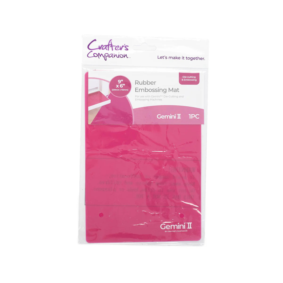 Crafter's Companion Gemini II Rubber Embossing Mat 6x9 inch packaged for die-cutting and embossing machines