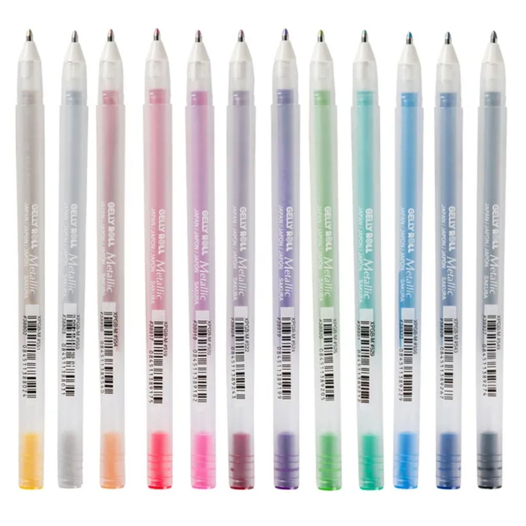 Sakura Gelly Roll metallic coloured gel pen 12-pack set for vibrant journalling and card embellishment