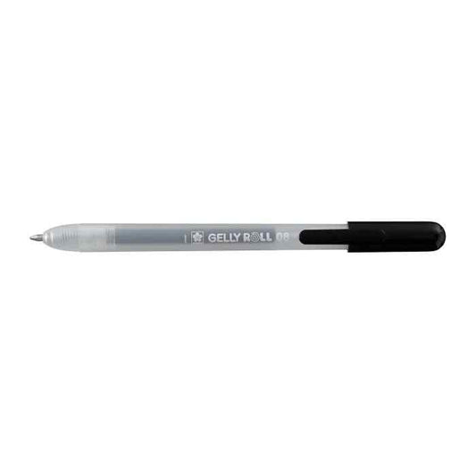 Sakura Gelly Roll Retractable black gel pen with the writing tip extended