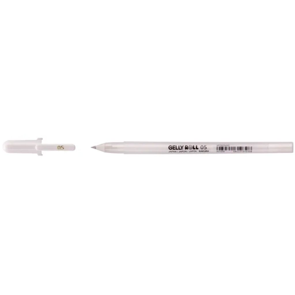 Sakura Gelly Roll white 05 fine gel pen for precise opaque highlights on card making and detailed illustration