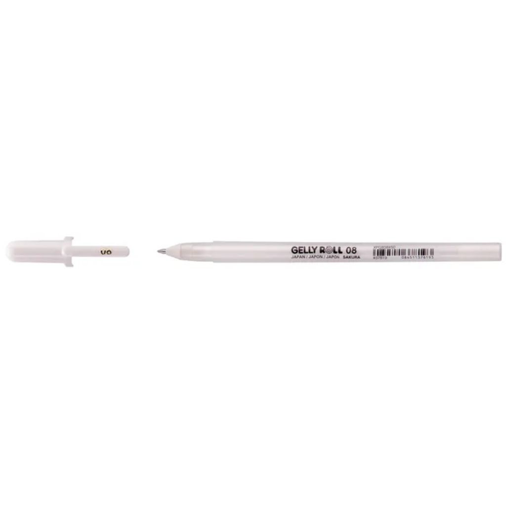 Sakura Gelly Roll white 08 medium gel pen for opaque highlights on card making and mixed media projects