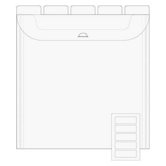 The Organized Option 12x12 Flip Flap Tabbed Divider Pocket single view showing fold-over flap and snap closure