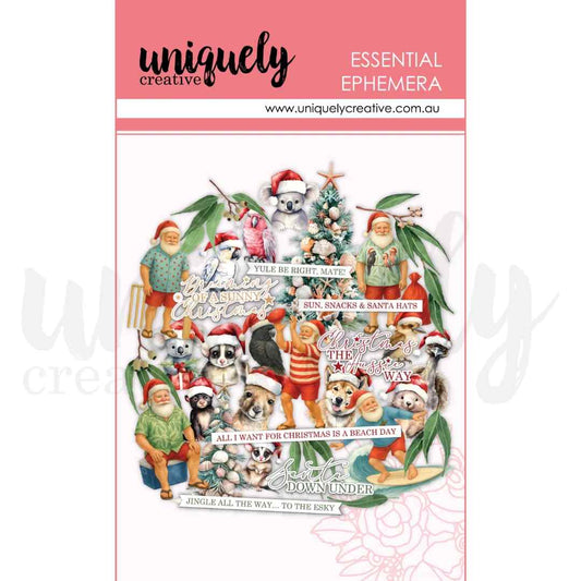 Uniquely Creative Aussie Christmas Ephemera with koalas, cockatoos, Santa hats, Christmas trees and Australian summer sentiments