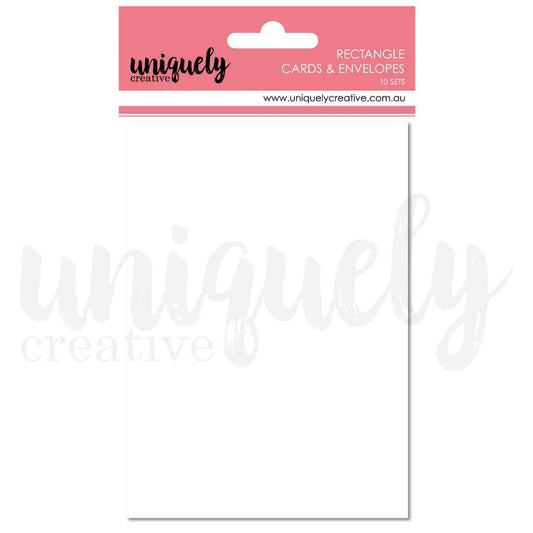 White A6 card blank with matching envelope from Uniquely Creative Cards & Envelopes, shown in its retail packaging.